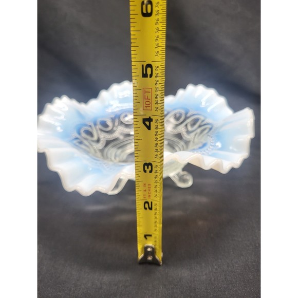 White Opalescent Ruffled Edge Bowl - Picture 5 of 5